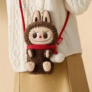 AUTHENTIC Pop Mart Labubu Plush Shoulder Bag – Classic Series🤎